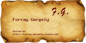 Forray Gergely névjegykártya