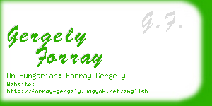 gergely forray business card